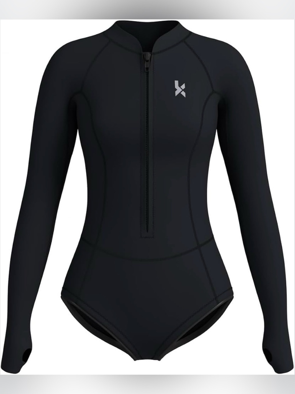 KMT Wetsuit Women Long Sleeve Shorty Wet Suit 2mm Front Zipper S 6